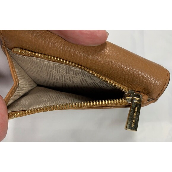 Michael Kors Brown Wallet Small Tri-fold Pebbled Leather 3" x 4" - Picture 8 of 8